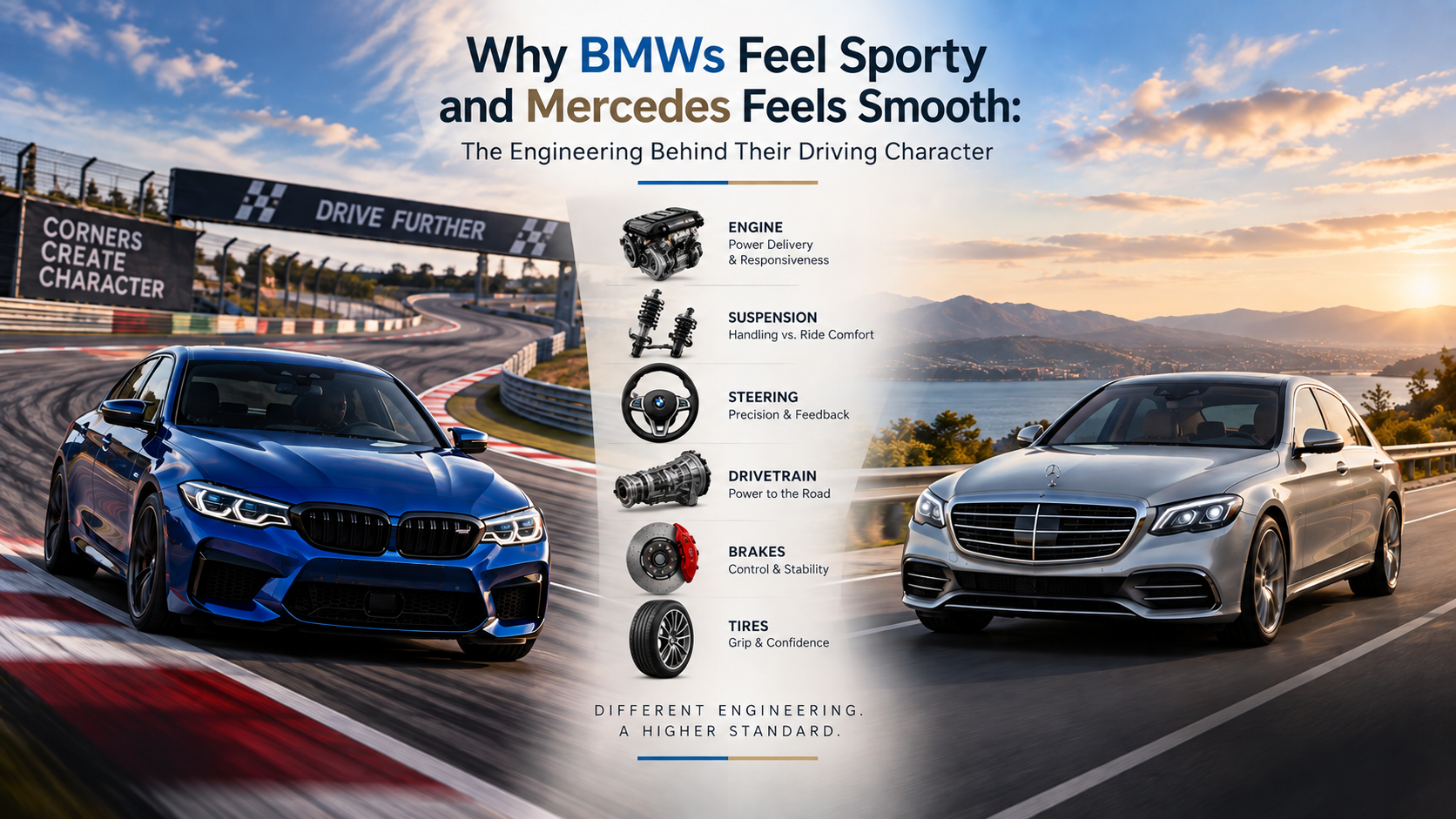 Why BMWs Feel Sporty and Mercedes Feels Smooth: The Engineering Behind Their Driving Character
