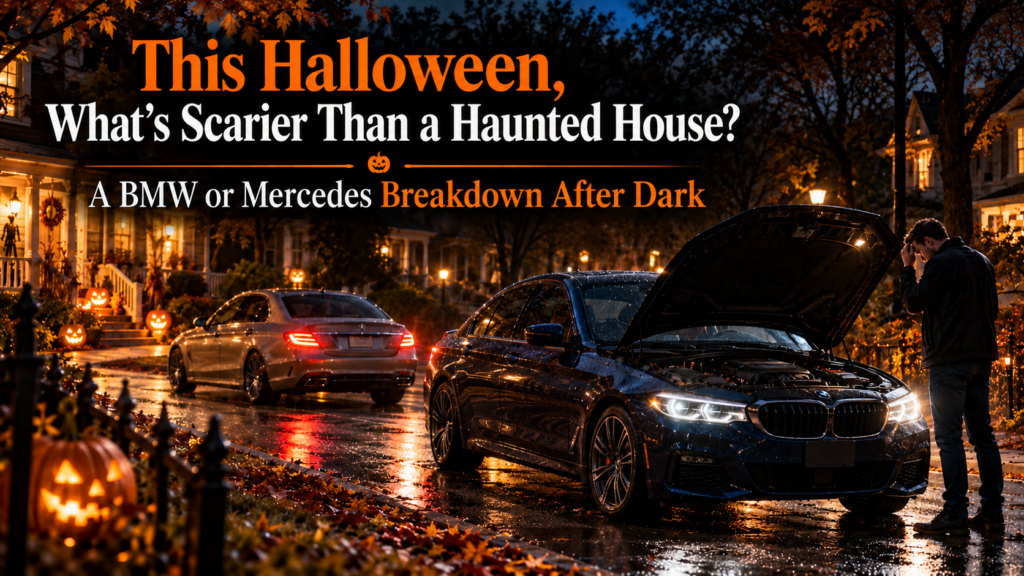 This Halloween, What's Scarier Than a Haunted House? A BMW or Mercedes Breakdown After Dark